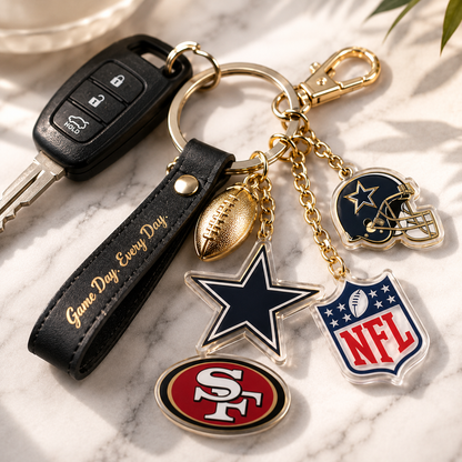 🏈 Designed for all 32 NFL teams — Team Good Luck Energy Keychain 📿🍀